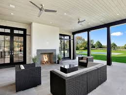 Covered Patio With Gray Modern Outdoor