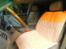 Buy Trendy Neon Orange Chevron Car Seat