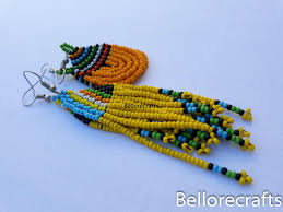 african beaded masaai tribal earrings