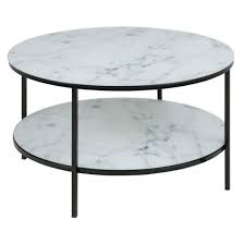 Arcata Marble Effect Glass Coffee Table