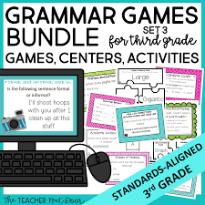 3rd grade grammar games bundle set 3