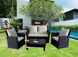 Rattan Garden Table Chair Sofa Set With
