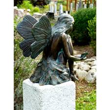 bronze statue fairy sitting with
