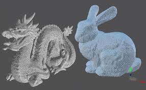 3d laser scanning dragon and rabbit