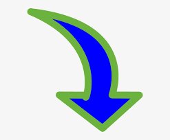 Curved Arrow Bright Blue Small - Curved Arrow Pointing Down - Free  Transparent PNG Download - PNGkey