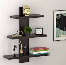 Wooden Floating Wall Shelf With 3