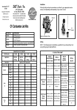 S S Cycle Cv Carburetor Jet Kits User Manual 1 Page