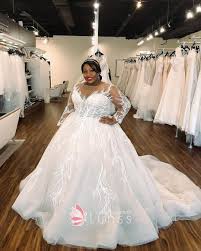 Shop over 190 plus size long gown from top brands such as croft & barrow, la femme and mac duggal and earn cash back from plus size long gown. Ivory Sheer Long Sleeve Plus Size Wedding Ball Gown Lunss