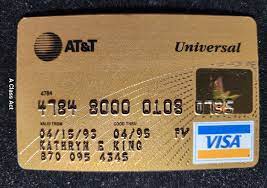at t universal visa credit card exp