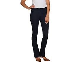 Laurie Felt Petite Silky Denim Baby Bell Pull On Jeans Qvc