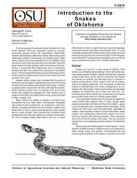 introduction to the snakes of oklahoma