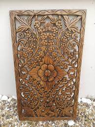 Wood Carving Wall Decor Flower Pattern