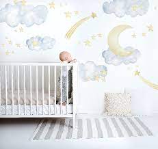Blue Clouds Stars Moon Decal Set