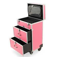 aluminum cosmetic trolley case with