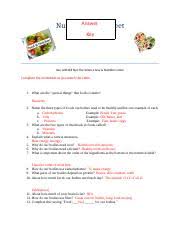 nutrition worksheet answer key docx