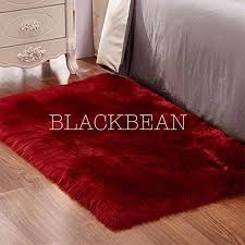 red fluffy rug with best from