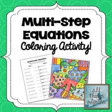 Multi Step Equations Coloring