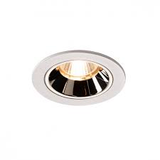 The trim is visible on the ceiling, while the housing is hidden above the ceiling and contains the lamp holder and all other electrical parts. Slv Led Recessed Ceiling Light Numinos Dl S White Chrome 4000k 20 Incl Leaf Springs Purchase Online At Leuchtstark De