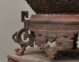 large antique chinese style planter in