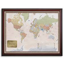 Personalized World Traveler Map Set Framed With Pins 14 Reviews