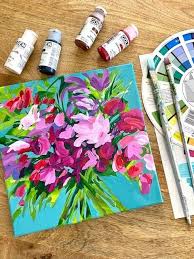Loose Fl Bouquet With Acrylic Paint