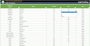 food cost excel template recipe cost