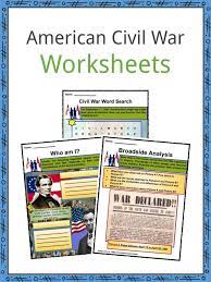 Take a look at these pictures of the civil war. American Civil War Facts Worksheets History Impact On Slavery