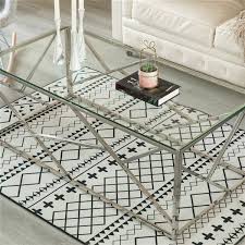 Fabulaxe Silver Glass Coffee Table