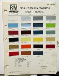 1977 pontiac color paint chips leaflet