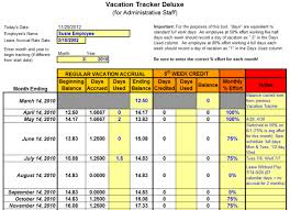 vacation tracking for administrative