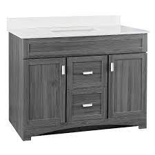 If your bathroom's asking you for a facelift, the berkeley is a worthy choice. Glacier Bay Rocara 42 Inch 2 Door 2 Drawer Vanity In Antique Gray With Engineered Stone To The Home Depot Canada