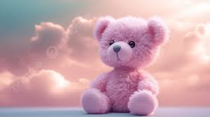 pink teddy bear with the background of