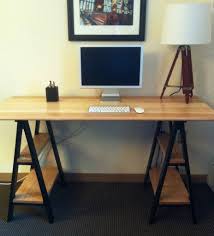 Other reddits you may like this desk is going to be used mainly for her computer and monitors (which of course, feel the effects of the wobble). Sawhorse Desk Woodworking Desk Plans Home Decor Desk