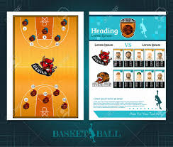 Two Sided Basketball Brochure Or Flyer Template Design With