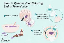 remove food coloring stains from carpet