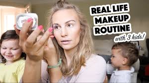 real life makeup routine 3 kids you