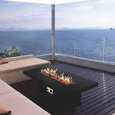 Rectangular Gas Fire Table With Line