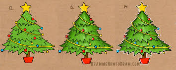 how to draw a christmas tree with
