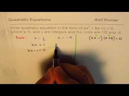 Write Quadratic Equation For Half And 5