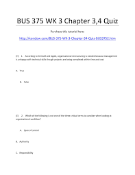 Bus 375 Week 3 Chapter 3 4 Quiz Strayer University New By