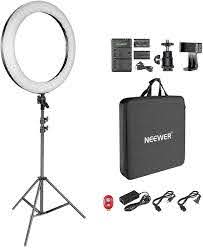Amazon Com Neewer 18 Inch Led Ring Light Kit For Makeup Youtube Video Blogger Salon Adjustable Color Temperature With Battery Or Dc Power Option Battery Usb Charger Ac Adapter Phone Clamp Stand