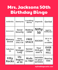 Make sure to print a sample page or two to see if everything looks good, including the numbers or text. Mrs Jacksons 50th Birthday Bingo