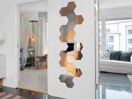 Hexagon Shape Mirror Wall Decal Wall