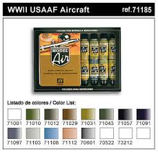 Wwii Usaaf Model Air Paint Set 16 Colors