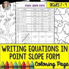 writing equations in point slope form