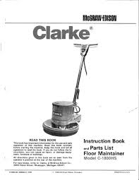 clarke c 1800hs instruction book and