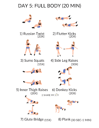 5 day workout routine at home no