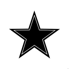 free black and white star clipart