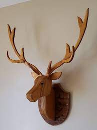 recycled wooden deer head life size