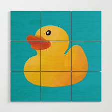 rubber duck polygon art wood wall art